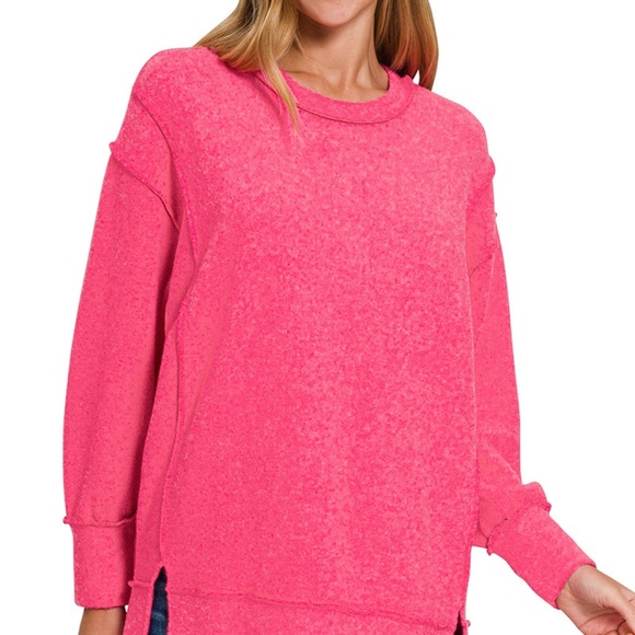 Z1–(🚨6 COLORS) Zenana  MELANGE HACCI OVERSIZED SWEATER - Picture 9 of 10